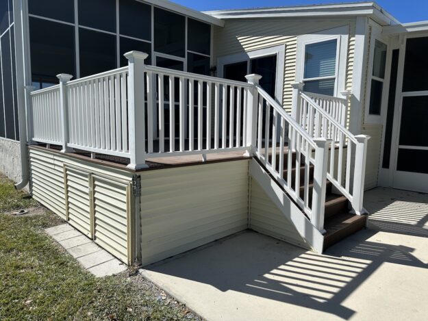 railing around porch of modular home in charlotte county florida